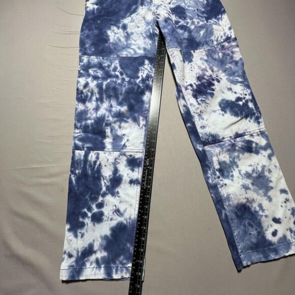Wildfang Pants Womens Medium Blue White Tie-Dye The Essential Work Pant WP5300 - Picture 13 of 15